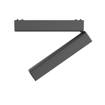 Rotating Folding Grille Light 12T Horizontal 340° Vertical 180° Black 4000K DC48V 24° 12W L230*W26*H80mm - Magnetic Track LED Light - Aura Lighting - Azar Group