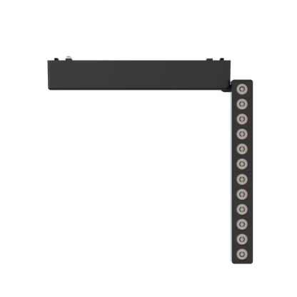 Rotating Folding Grille Light 12T Horizontal 340° Vertical 180° Black 4000K DC48V 24° 12W L230*W26*H80mm - Magnetic Track LED Light - Aura Lighting - Azar Group