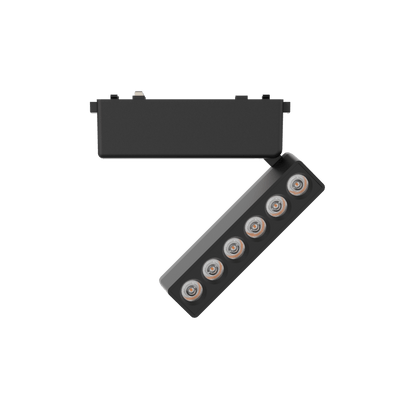 Rotating Folding Grille Light 6T Horizontal 340° Vertical 180° Black 4000K DC48V 24° 6W L122*W26*H80mm - Magnetic Track LED Light - Aura Lighting - Azar Group