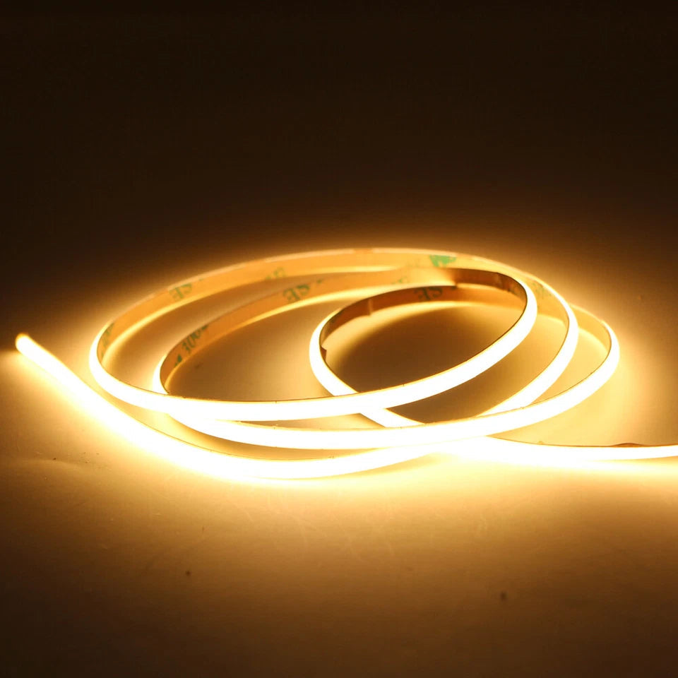 Aura COB LED Strip Light 24V 3MM 8W/m (10M/Roll, 2CM Cut) Aura Lighting