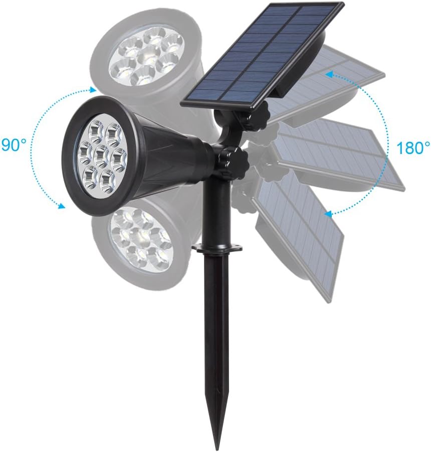 Solar Garden Lights 9 Watts LED RGB - Warm White - Daylight - Outdoor Waterproof Auto ON/Off Solar Garden Lights Adjustable - LED Lights & Lighting - Aura Lighting - Azar Group