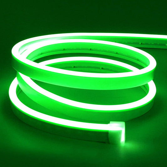 Strip Light Green Neon Flex 220V High Lumen 10CM Cut PVC IP65 - LED Lights & Lighting - Aura Lighting - Azar Group