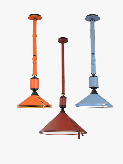 AUR-MD1742-D350-OR Tiferet Orange Leather Pendant Light