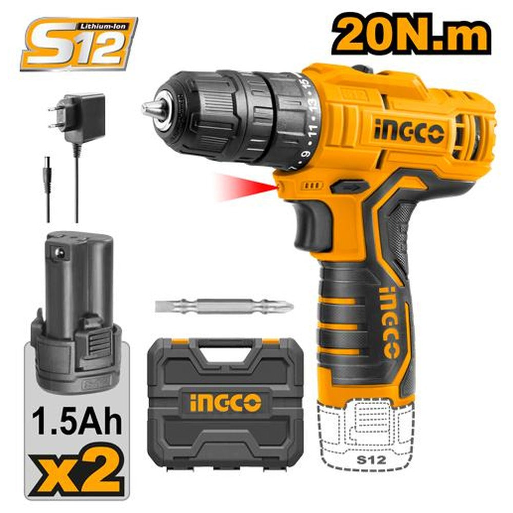 INGCO Cordless drill CDLI12208