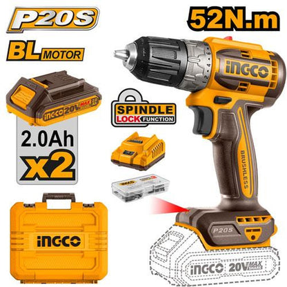 INGCO Brushless cordless drill CDLI20453