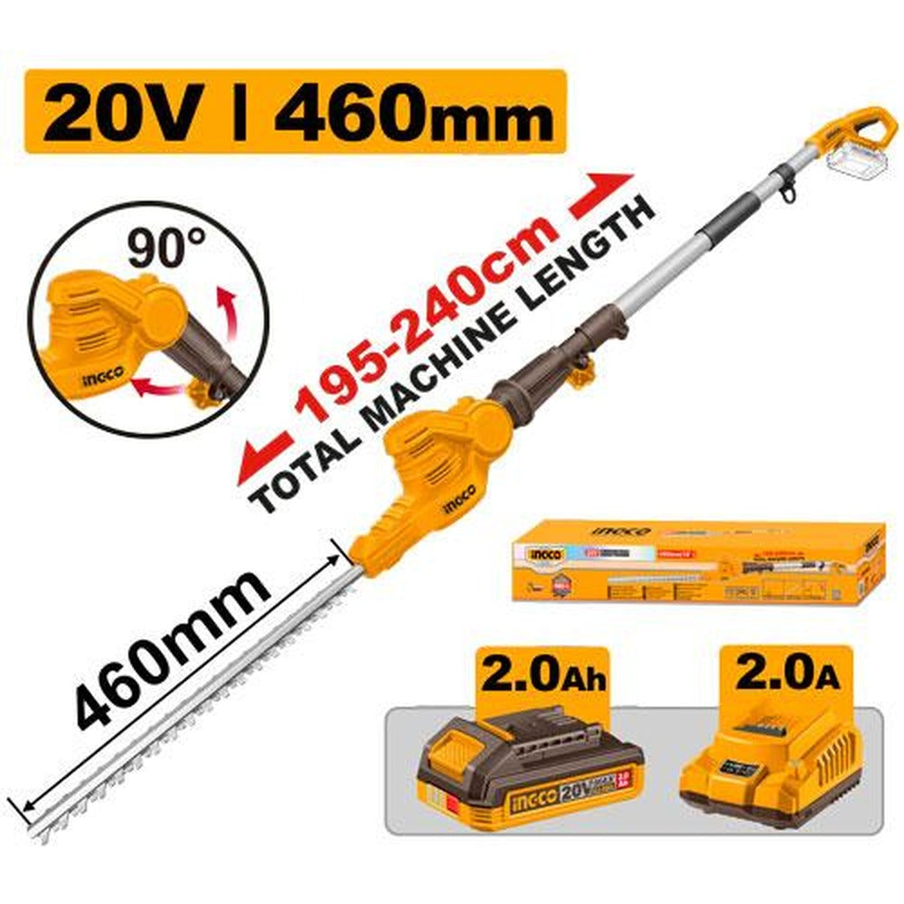 INGCO Cordless pole hedge trimmer CPHT2016012