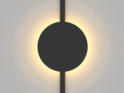 Total Solar Eclipse Wall Lamp Black 4000K DC48V 150° 9W D168*H48mm - Magnetic Track LED Light - Aura Lighting - Azar Group