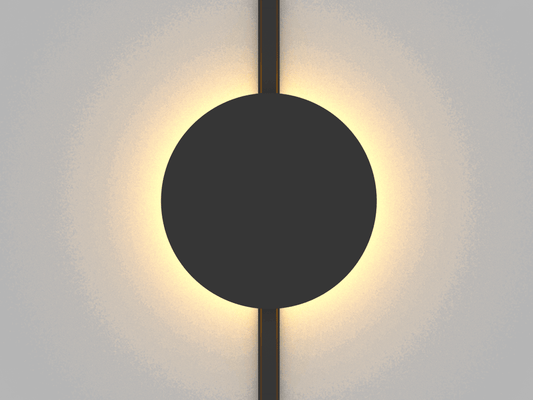 Total Solar Eclipse Wall Lamp Black 4000K DC48V 150° 9W D168*H48mm - Magnetic Track LED Light - Aura Lighting - Azar Group