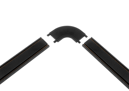 Track Rail MT26 - A Ultra Thin Magnetic Horizontal Corner Black L36*W36*H6 - Magnetic Track LED Light - Aura Lighting - Azar Group