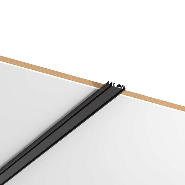 Ultra Thin Magnetic Black Track Rail 3 Meters W26*H6 48VDC Surface Mounted - Magnetic Track LED Light - Aura Lighting - Azar Group