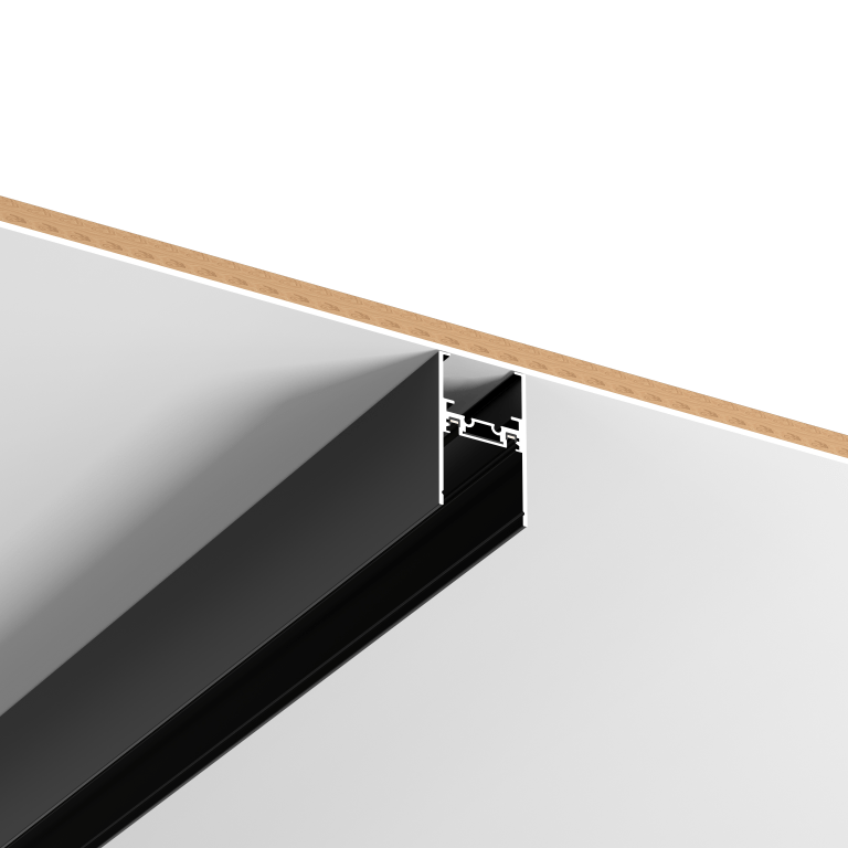 Ultra Thin Magnetic Black Track Rail 3 Meters W29.5*H50 48VDC Hoisted Mounted - Magnetic Track LED Light - Aura Lighting - Azar Group