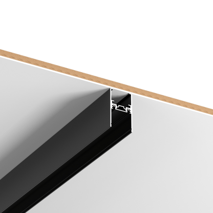 Ultra Thin Magnetic Black Track Rail 3 Meters W29.5*H50 48VDC Hoisted Mounted - Magnetic Track LED Light - Aura Lighting - Azar Group