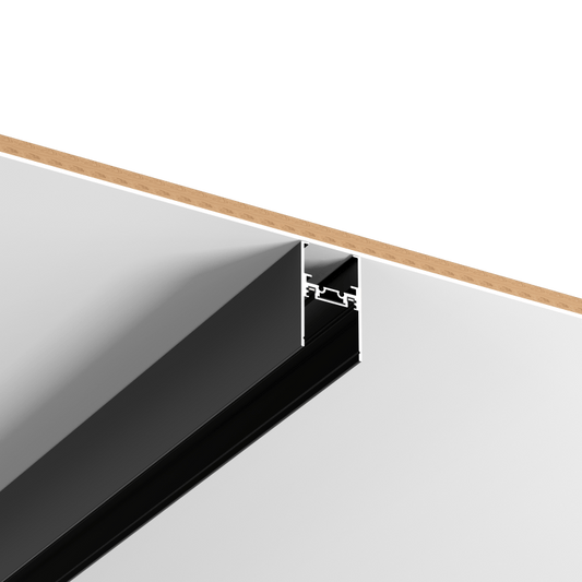 Ultra Thin Magnetic Black Track Rail 3 Meters W29.5*H50 48VDC Hoisted Mounted - Magnetic Track LED Light - Aura Lighting - Azar Group