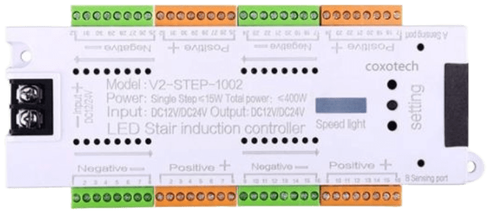 V2 - STEP LED Stair Induction Controller System (Motion Sensor, 500W Capacity) - Aura Lighting - Azar Group