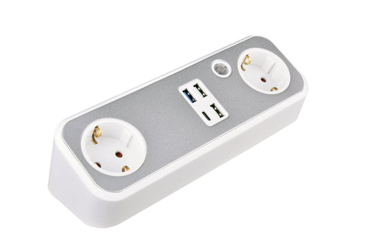 V.E.M. 2 - Way Desktop Socket with USB – Smart & Convenient Power Access - V.E.M. - Azar Group