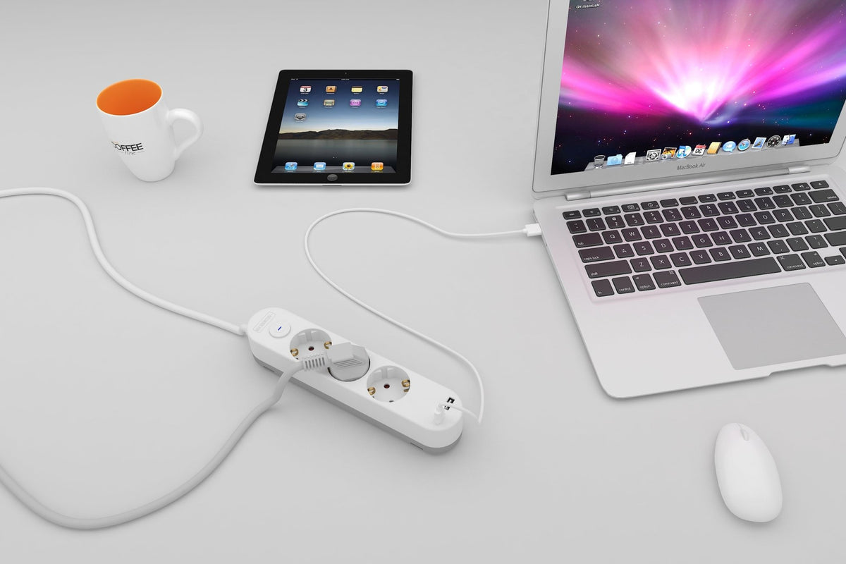 Multi Socket Computer V.E.M. 6-Way Multiple Socket with USB – Power More, Charge Smarter ...