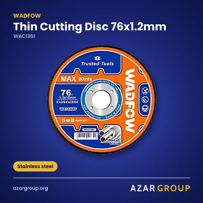 WADFOW WAC1361 Thin Cutting Disc 76x1.2mm – Stainless steel