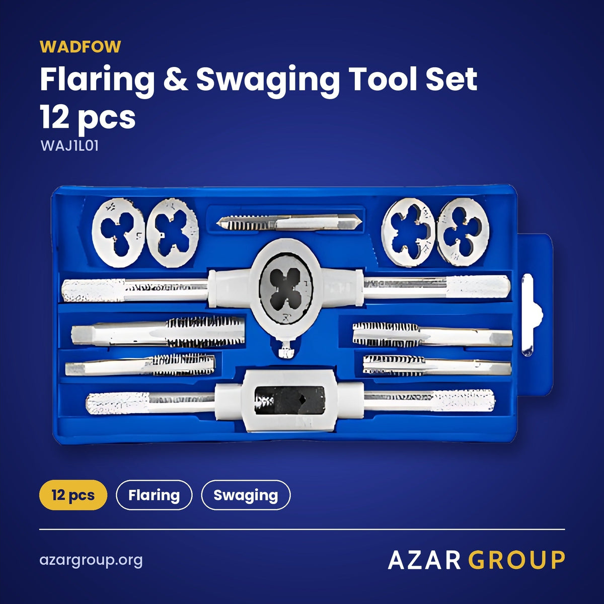 WADFOW WAJ1L01 Flaring & Swaging Tool Set 12 pcs – 12 pcs, Flaring, Swaging