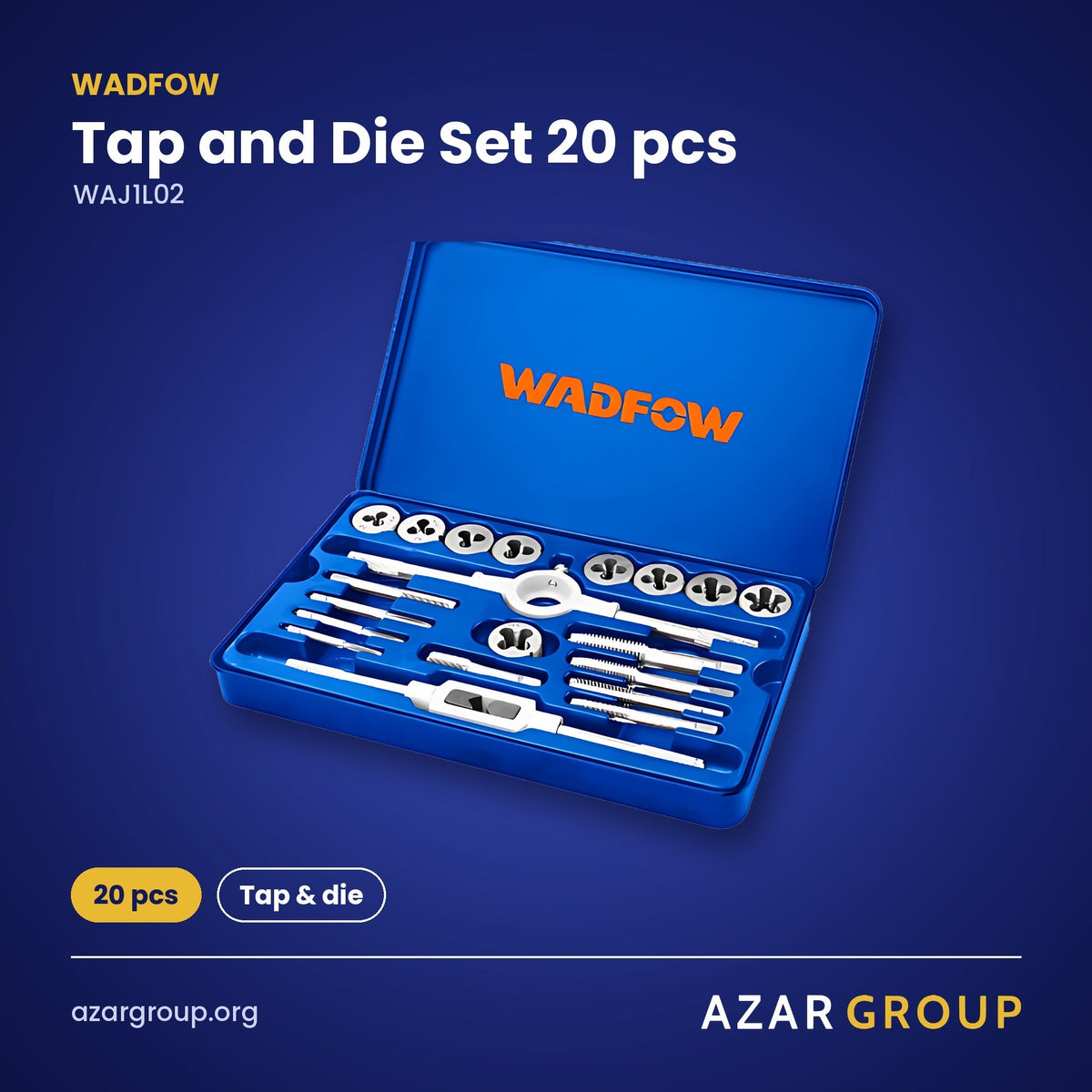 WADFOW WAJ1L02 Tap and Die Set 20 pcs – 20 pcs, Tap & die