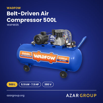 WADFOW WAP4R35 Belt-Driven Air Compressor 500L – 500 L, 5.5 kW · 7.5 HP, 380 V