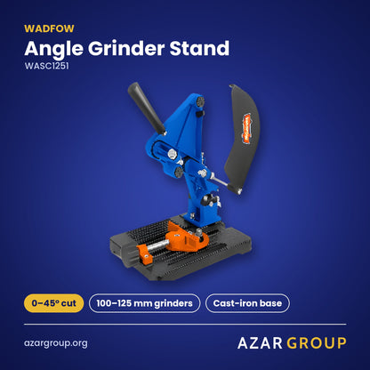 WADFOW WASC1251 Angle Grinder Stand – 0–45° cut, 100–125 mm grinders, Cast-iron base