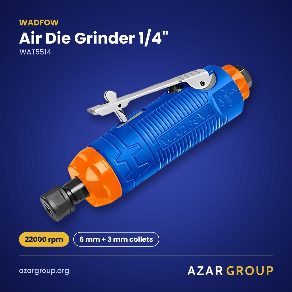 WADFOW WAT5514 Air Die Grinder 1/4" – 22000 rpm, 6 mm + 3 mm collets