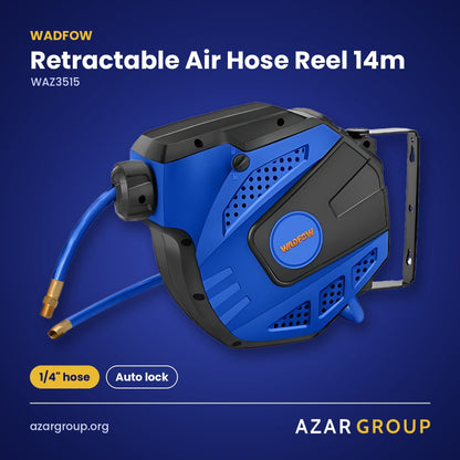 WADFOW WAZ3515 Retractable Air Hose Reel 14m – 1/4" hose, Auto lock