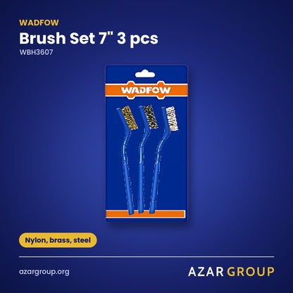 WADFOW WBH3607 Brush Set 7" 3 pcs – Nylon, brass, steel