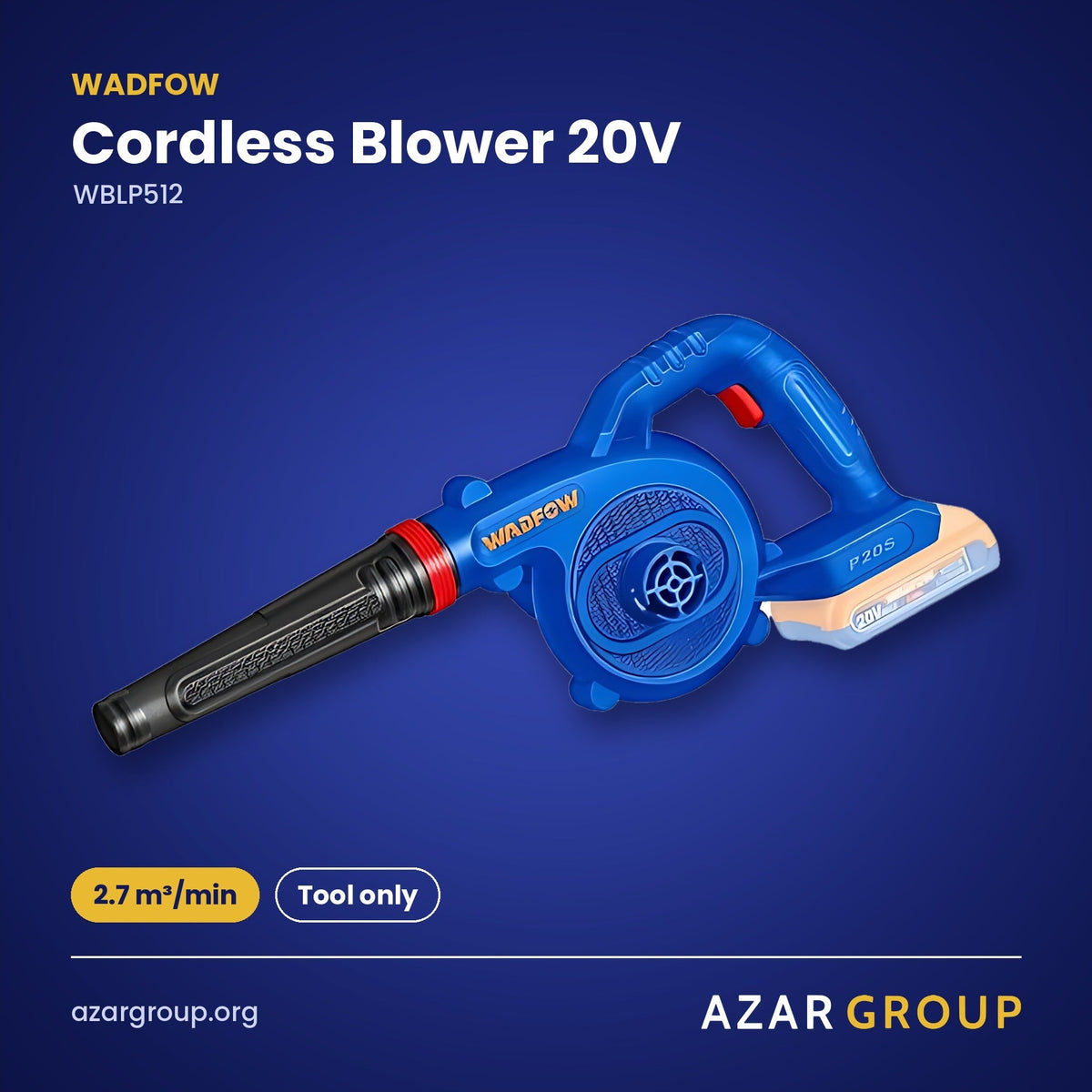 WADFOW WBLP512 Cordless Blower 20V – 2.7 m³/min, Tool only