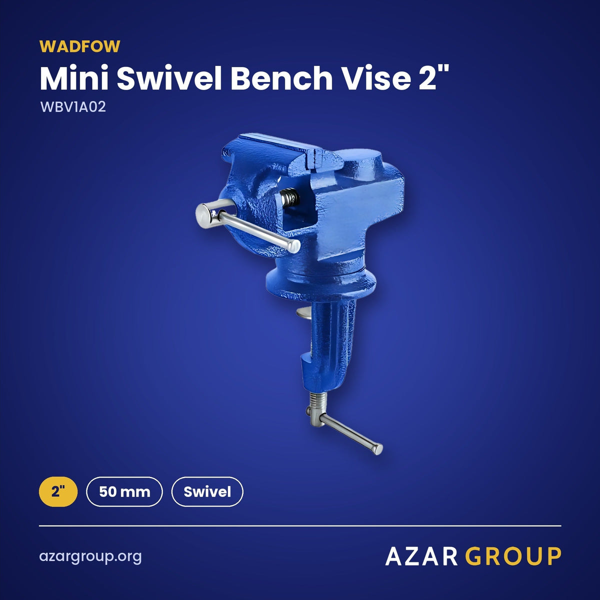 WADFOW WBV1A02 Mini Swivel Bench Vise 2" – 2", 50 mm, Swivel