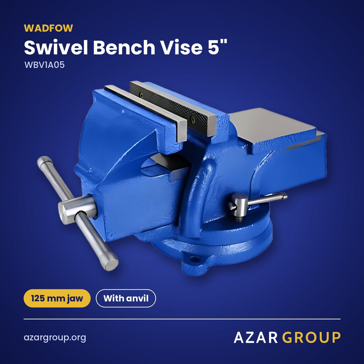 WADFOW WBV1A05 Swivel Bench Vise 5" – 125 mm jaw, With anvil