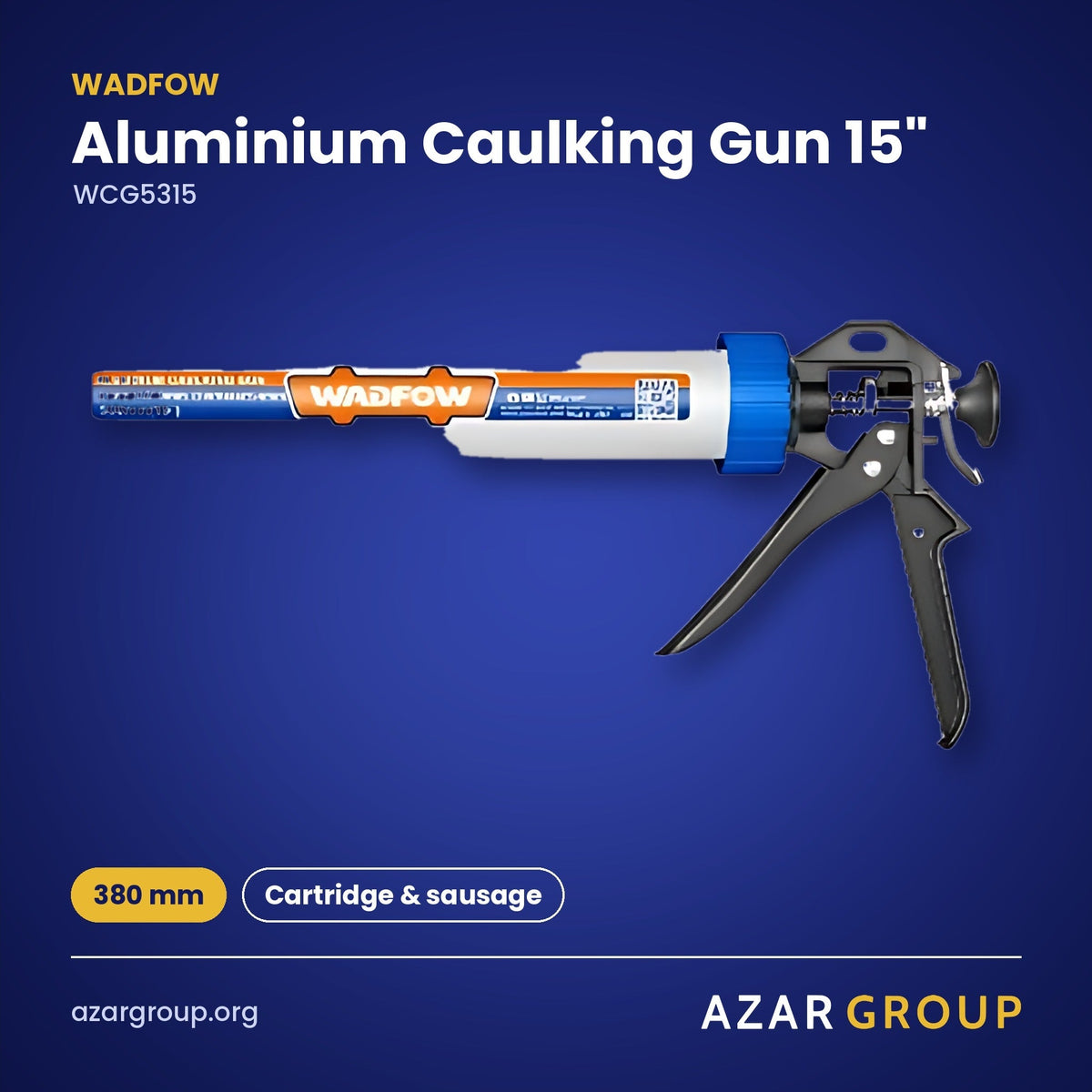 WADFOW WCG5315 Aluminium Caulking Gun 15" – 380 mm, Cartridge & sausage