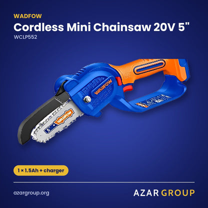 WADFOW WCLP552 Cordless Mini Chainsaw 20V 5" – 1 × 1.5Ah + charger