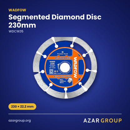 WADFOW WDC1K05 Segmented Diamond Disc 230mm – 230 × 22.2 mm