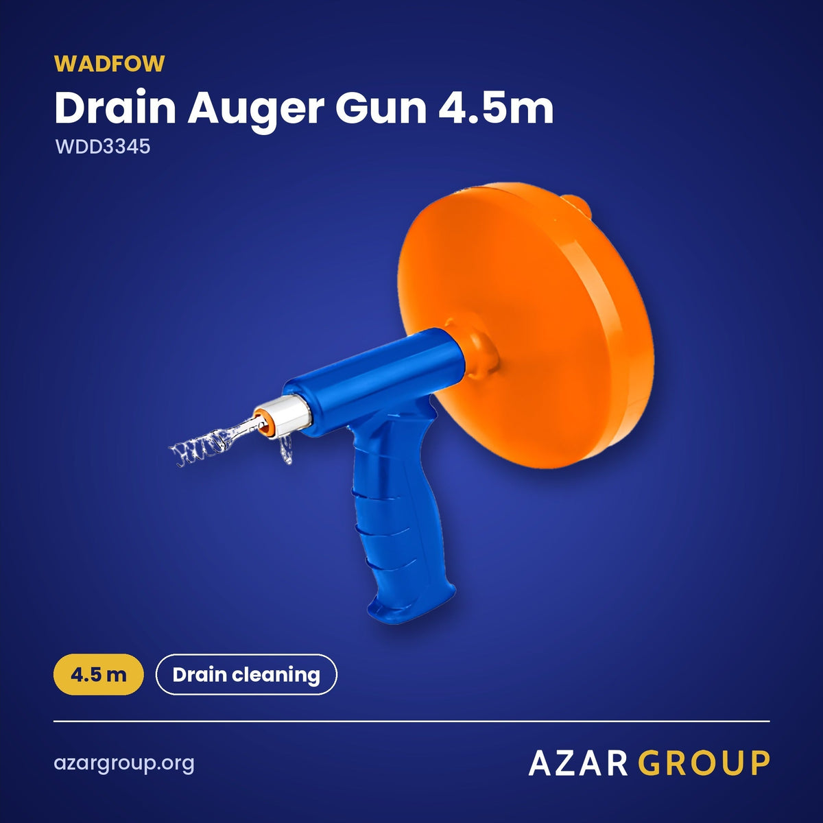 WADFOW WDD3345 Drain Auger Gun 4.5m – 4.5 m, Drain cleaning