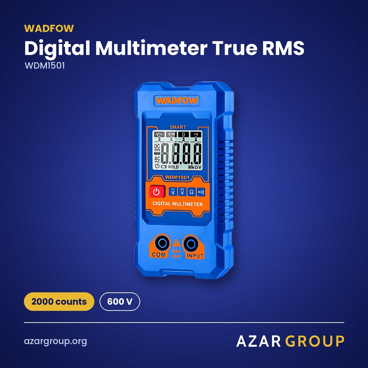 WADFOW WDM1501 Digital Multimeter True RMS – 2000 counts, 600 V