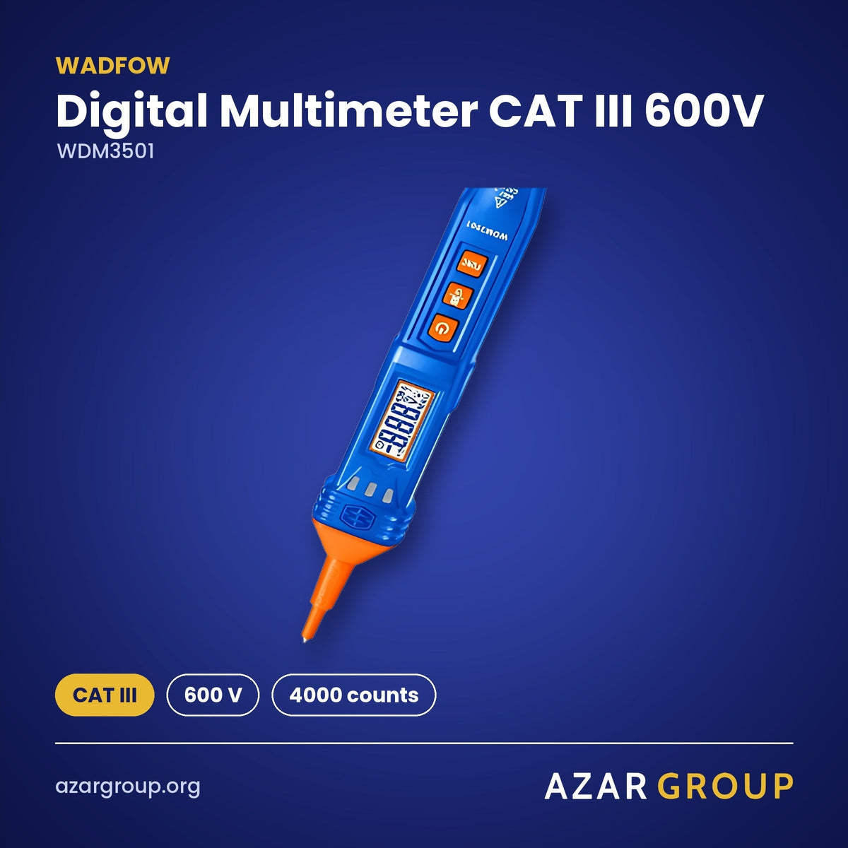 WADFOW WDM3501 Digital Multimeter CAT III 600V – CAT III, 600 V, 4000 counts