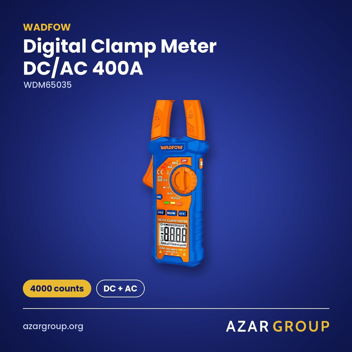 WADFOW WDM65035 Digital Clamp Meter DC/AC 400A – 4000 counts, DC + AC