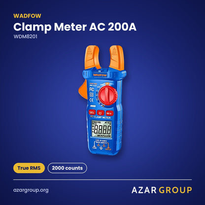 WADFOW WDM8201 Clamp Meter AC 200A – True RMS, 2000 counts