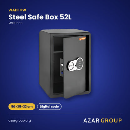 WADFOW WEB1550 Steel Safe Box 52L – 50×35×33 cm, Digital code