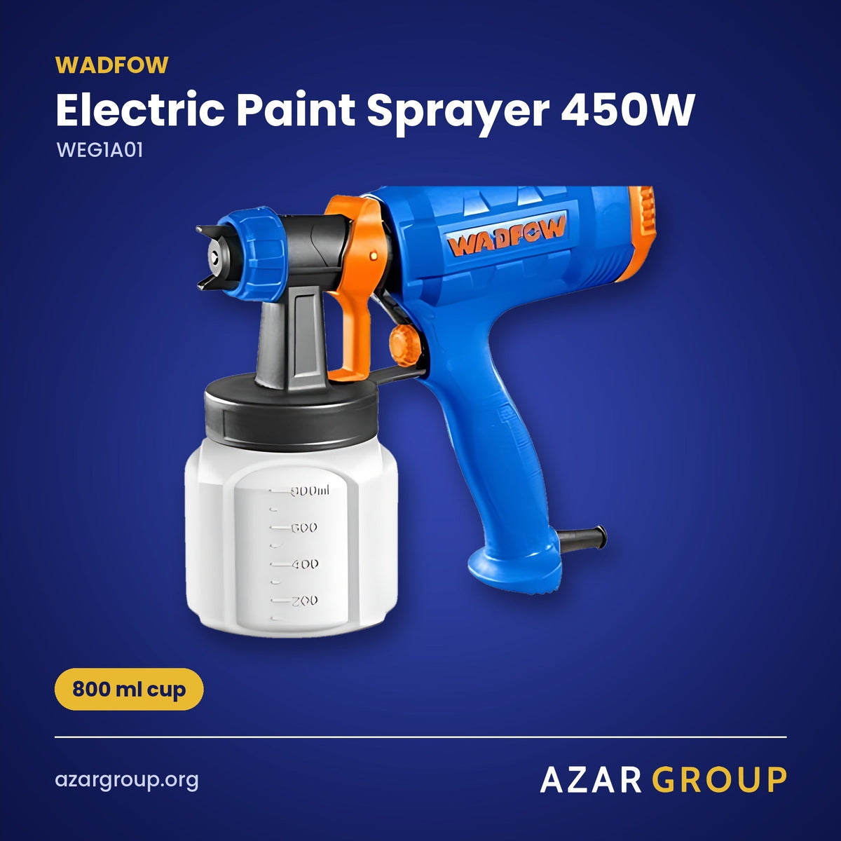 WADFOW WEG1A01 Electric Paint Sprayer 450W – 800 ml cup