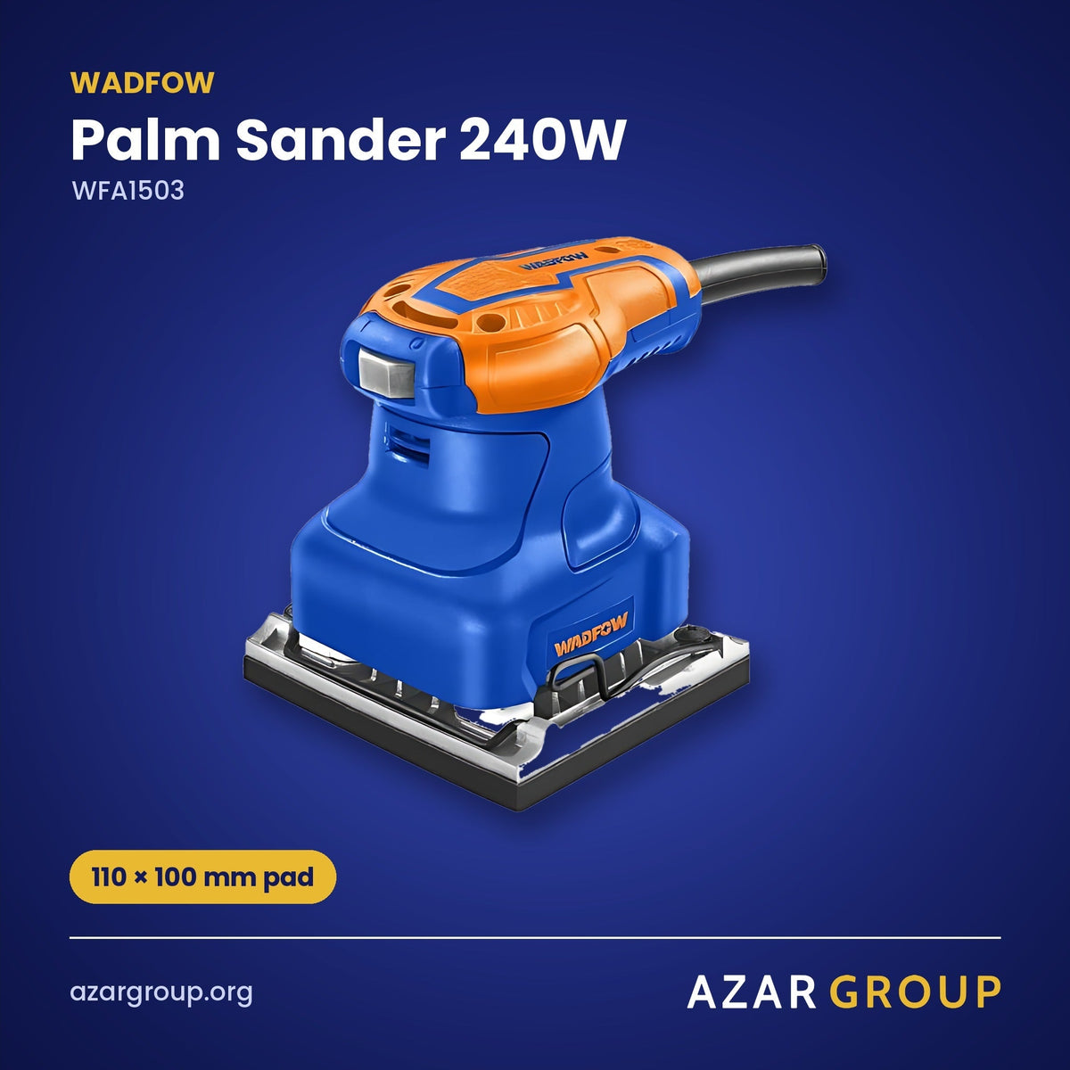 WADFOW WFA1503 Palm Sander 240W – 110 × 100 mm pad