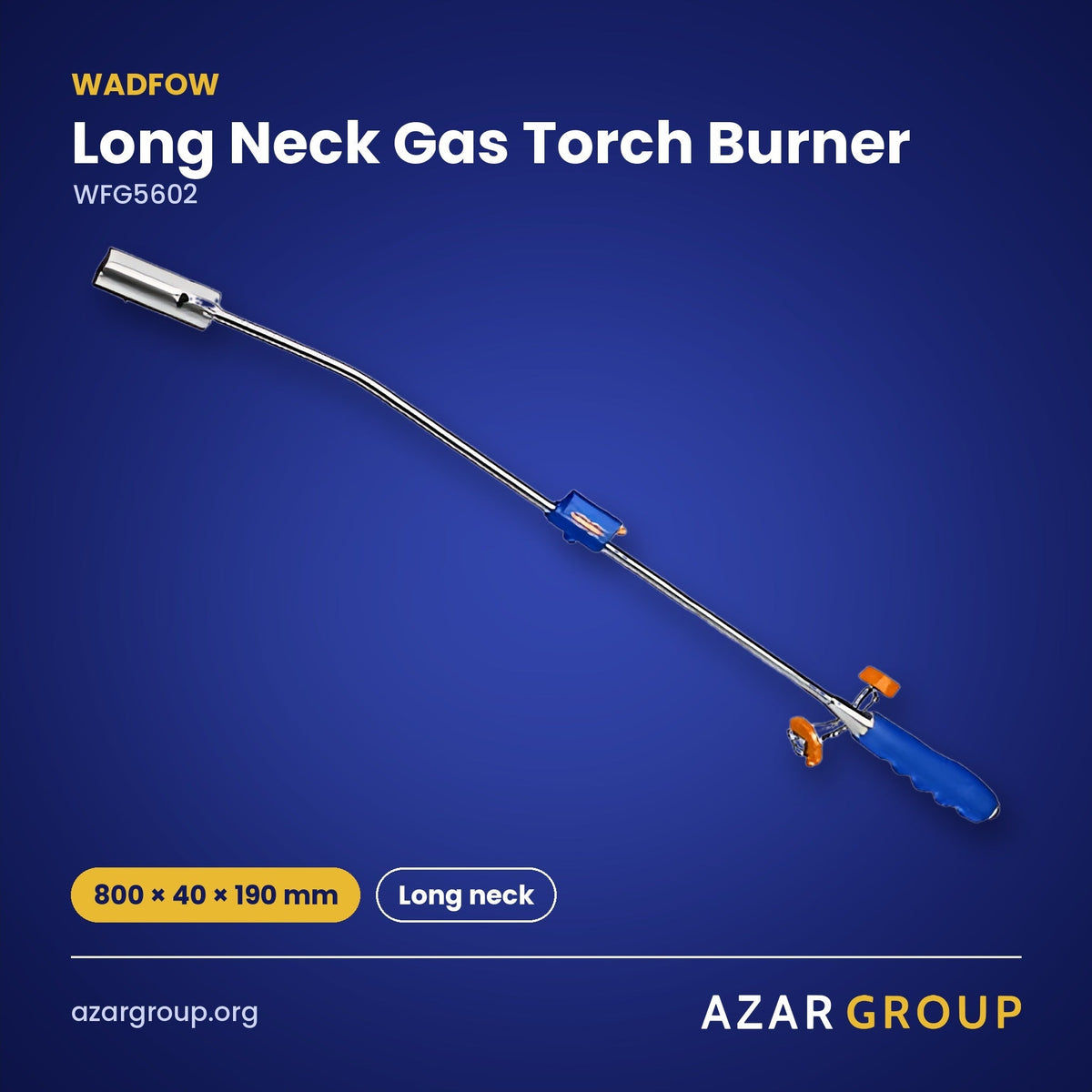 WADFOW WFG5602 Long Neck Gas Torch Burner – 800 × 40 × 190 mm, Long neck