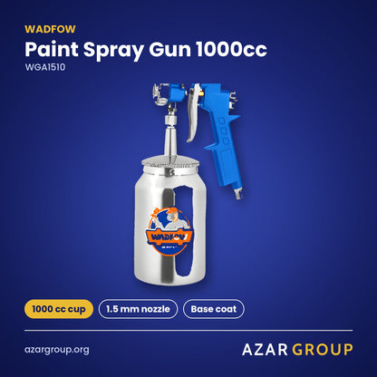 WADFOW WGA1510 Paint Spray Gun 1000cc – 1000 cc cup, 1.5 mm nozzle, Base coat