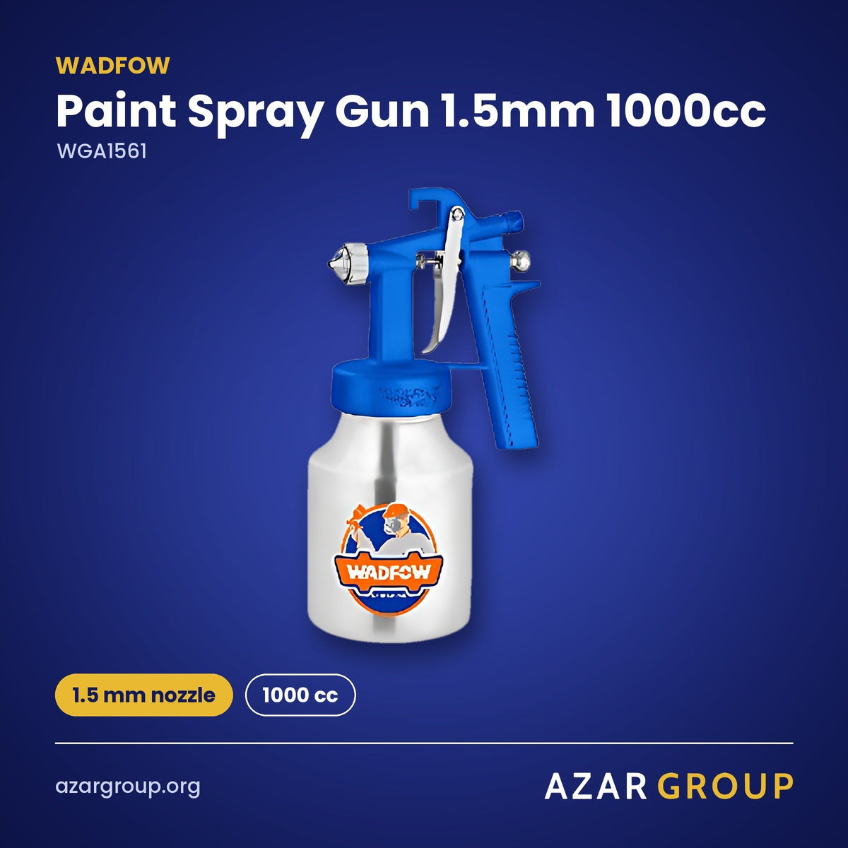 WADFOW WGA1561 Paint Spray Gun 1.5mm 1000cc – 1.5 mm nozzle, 1000 cc