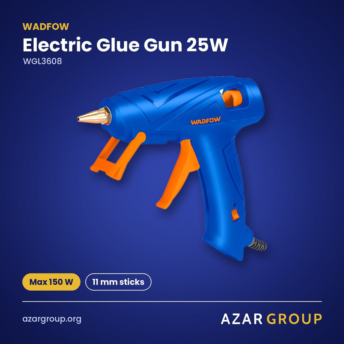 WADFOW WGL3608 Electric Glue Gun 25W – Max 150 W, 11 mm sticks