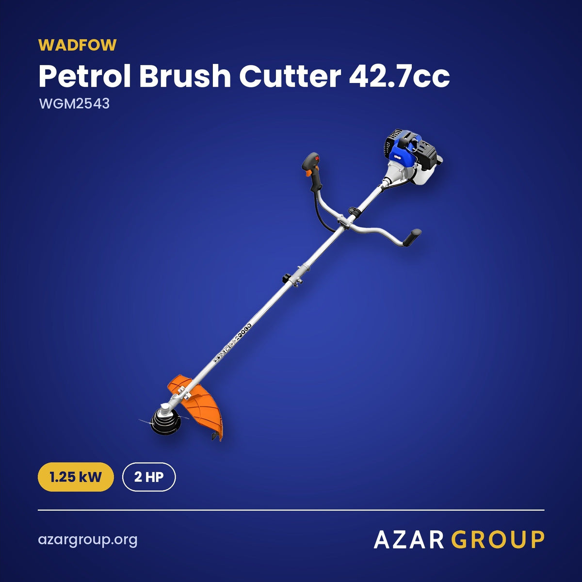 WADFOW WGM2543 Petrol Brush Cutter 42.7cc – 1.25 kW, 2 HP