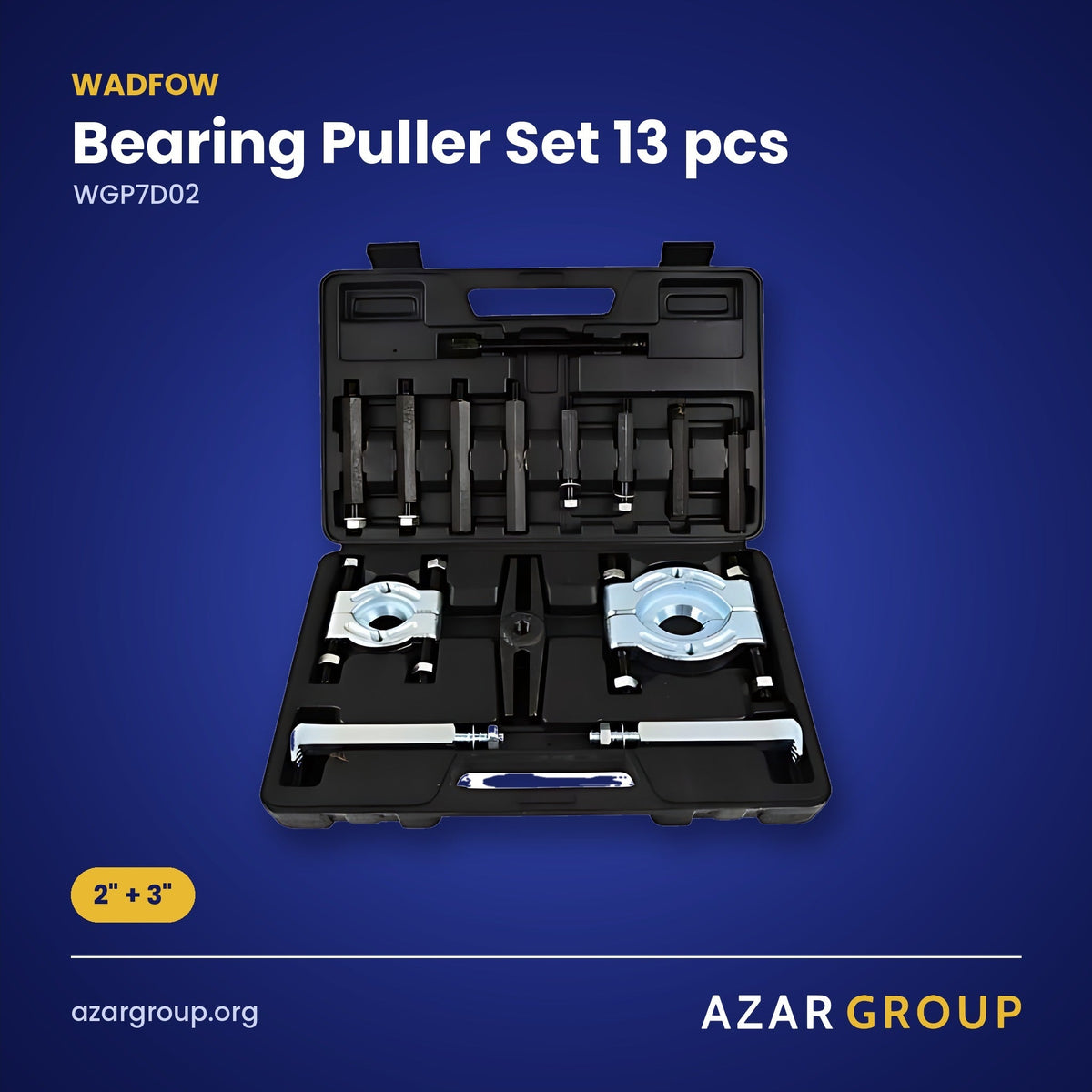 WADFOW WGP7D02 Bearing Puller Set 13 pcs – 2" + 3"