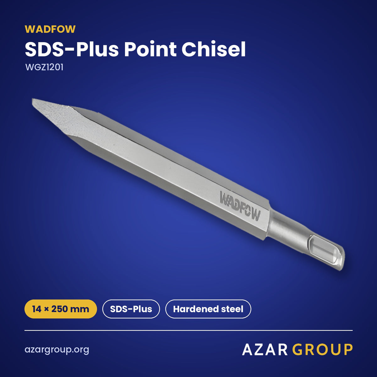 WADFOW WGZ1201 SDS-Plus Point Chisel – 14 × 250 mm, SDS-Plus, Hardened steel