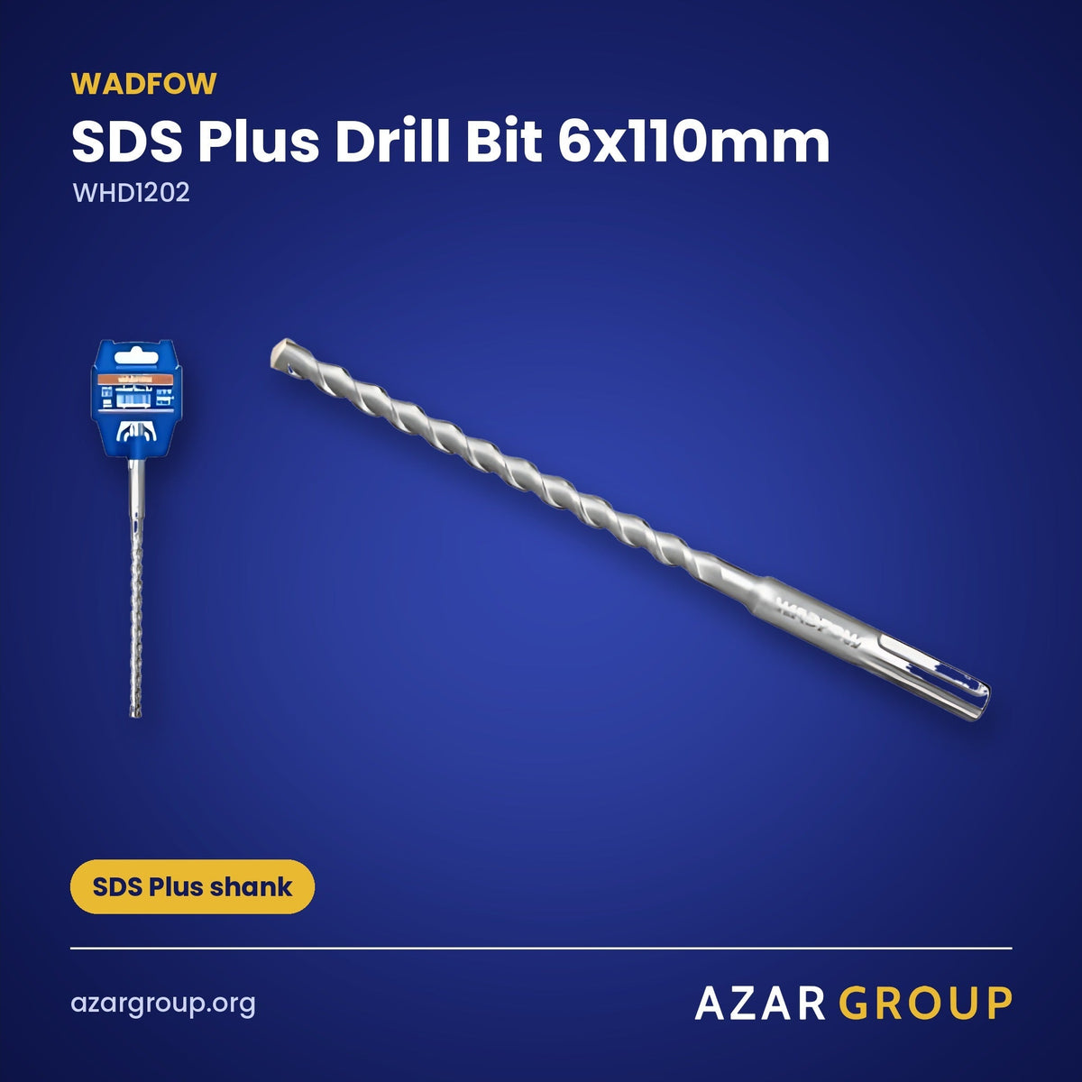 WADFOW WHD1202 SDS Plus Drill Bit 6x110mm – SDS Plus shank